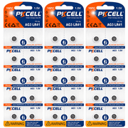 PKCELL 30 Pack LR41 AG3 Button Battery Alkaline 1.5V for Digital Thermometer