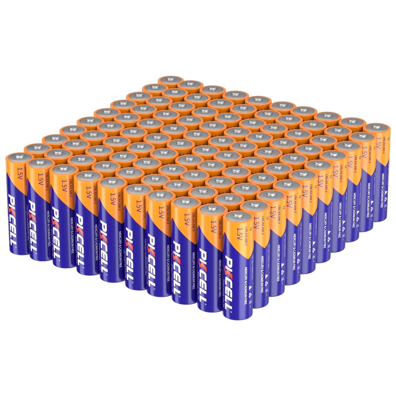 PKCELL Alkaline AA LR6 1.5V Batteries (100 Pack)