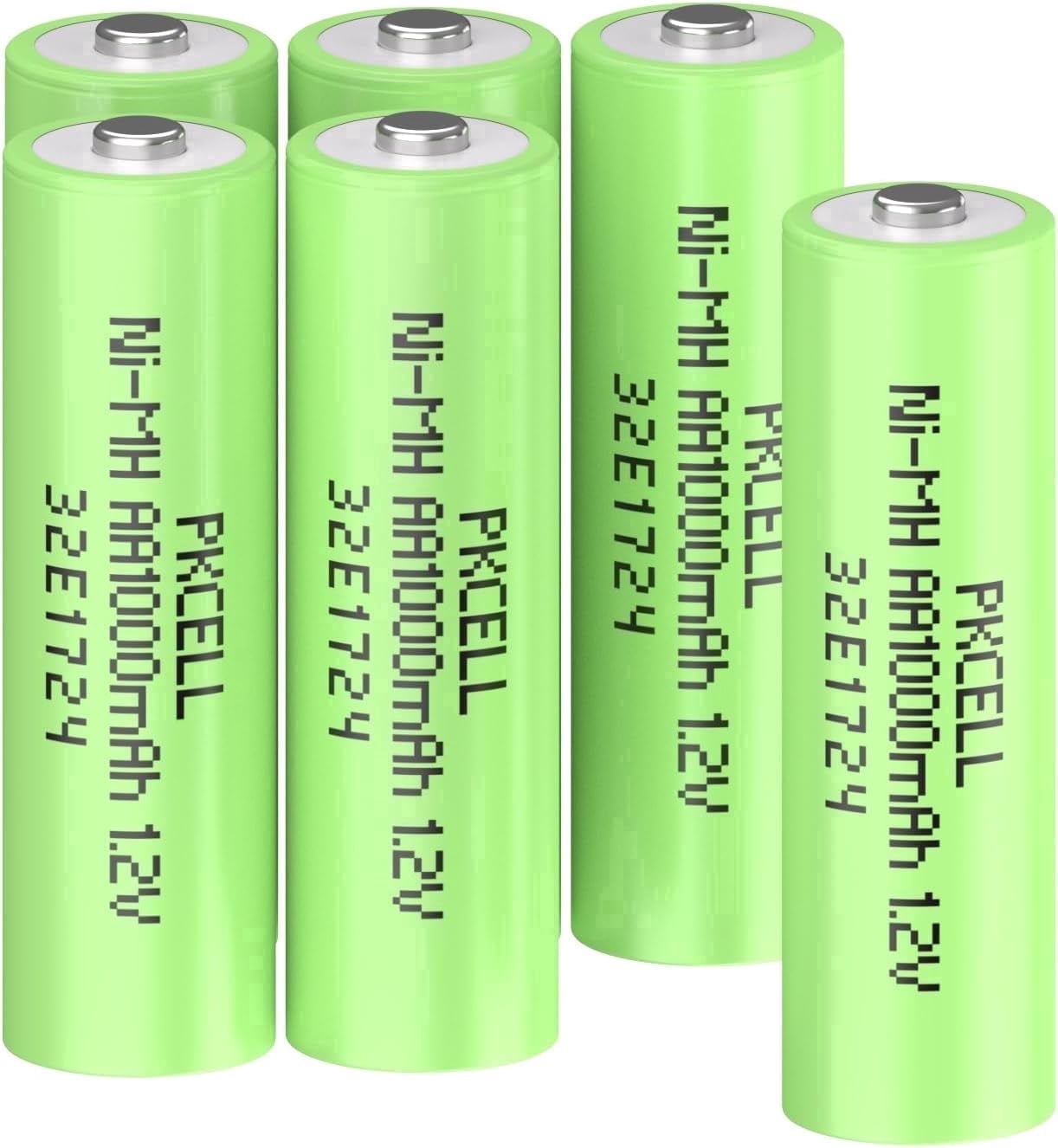 PKCELL AA Rechargeable Batteries, 1000mAh 1.2V NiMH Double A Battery for Garden Solar Light LED, Pack of 24