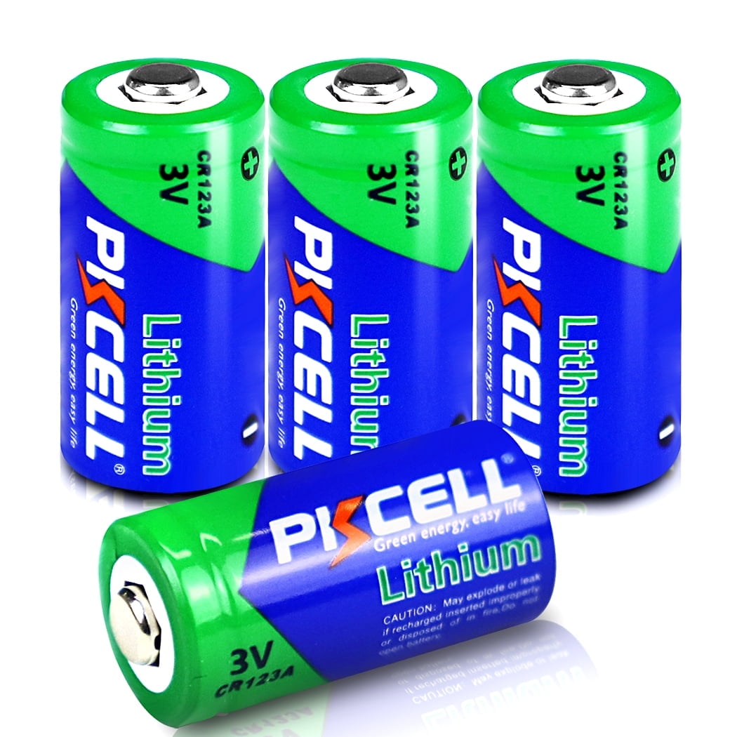 PKCELL CR123A Lithium Batteries 4 Pack CR123 3V Non Rechargeable Battery