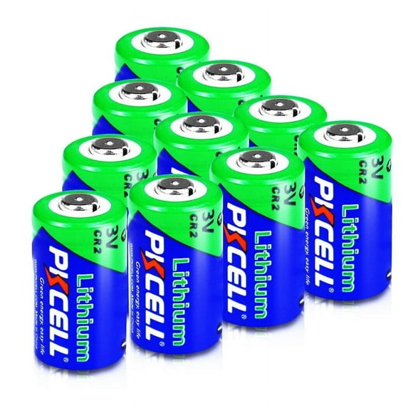PKCELL CR2 Battery, High Capacity CR2 3V 850mAh Lithium Camera Batteries Long Lasting Power 10Pcs
