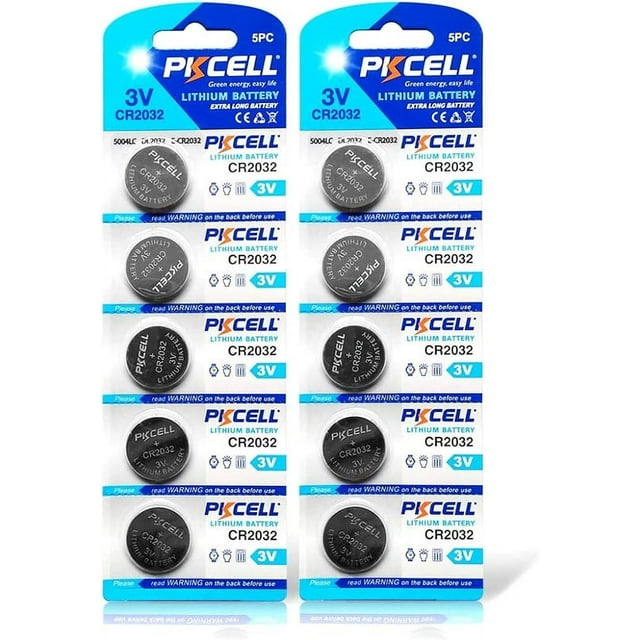 PKCELL CR2032 Battery CR 2032 3 Volt Lithium Coin Cell Battery (10Pack