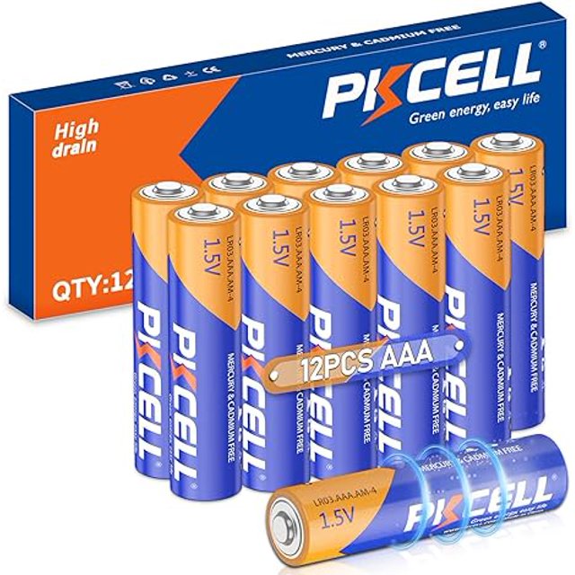 PKCELL High Energy AAA Batteries (12 Pack), Triple A Batteries