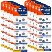 PKCELL 100 Pack LR44 AG13 357 303 SR44 Battery 1.5V Button Cell Batteries