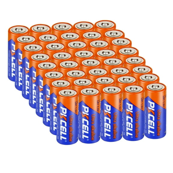 PKCELL Size N Batteries LR1/MN9100/E90 1.5V Alkaline Battery for Security Devices Count 40pcs