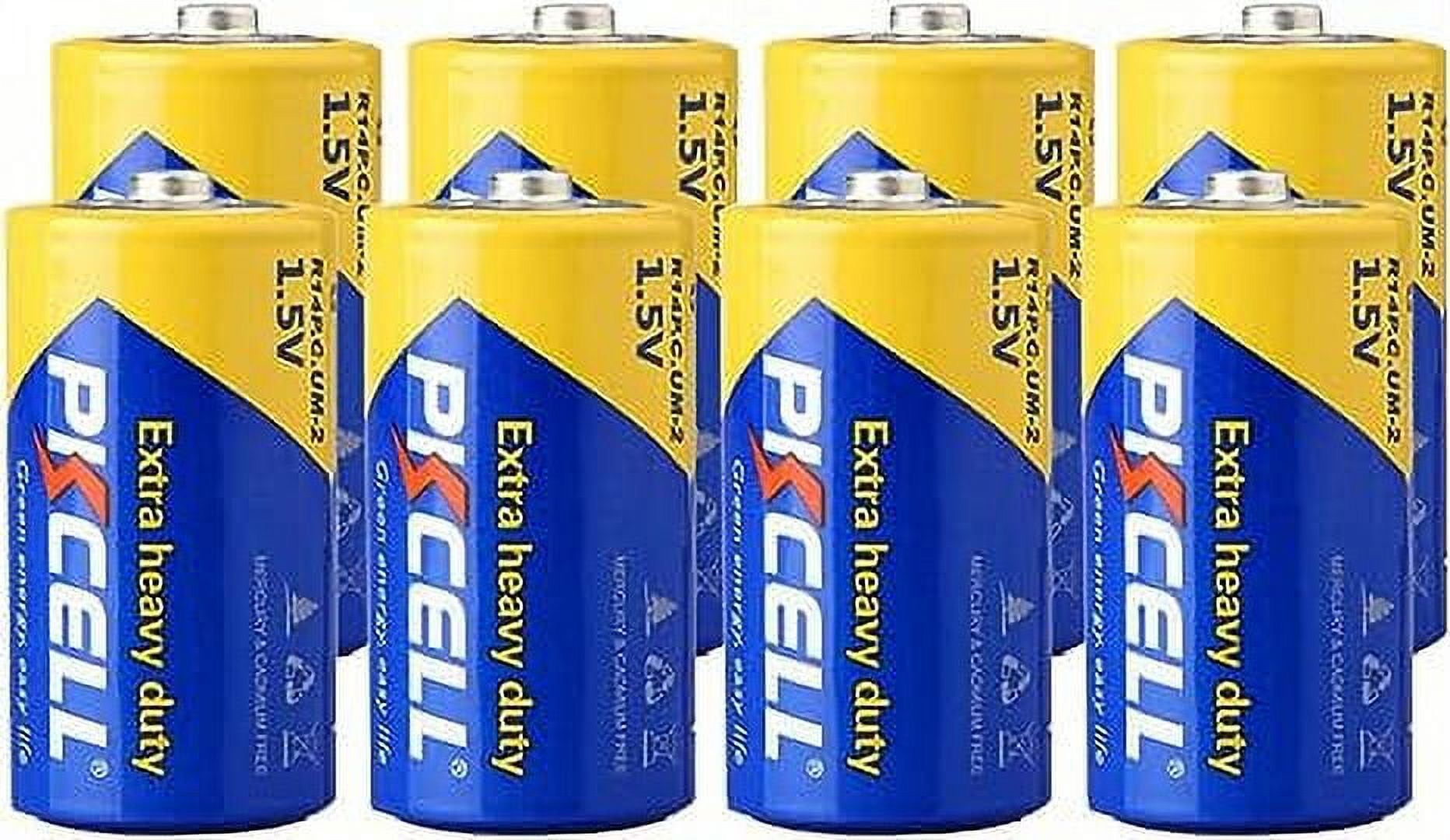 PKCELL MAX C Batteries (8 Pack), C Cell Batteries