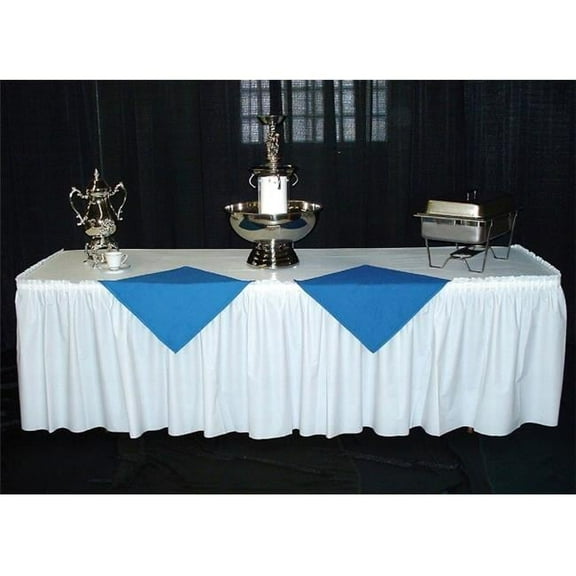 PKG. BLUE GINGHAM KWIK SKIRT WITH 30 inch X 96 inch WHITE COVER- 10 PER CASE