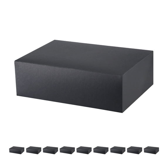 PKGSMART 10 Gift Boxes with Lids, 9.5x6.5x3 inches, Black Gift Boxes Bulks for Wedding, Birthday