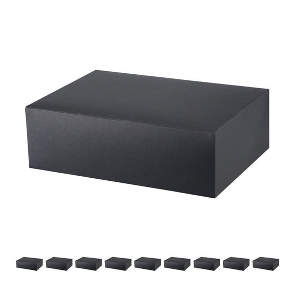 PKGSMART 10 Gift Boxes with Lids, 9.5x6.5x3 inches, Black Gift Boxes Bulks for Wedding, Birthday