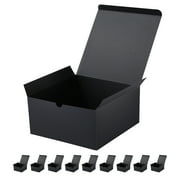 PKGSMART 10 Gift Boxes with Lids, Black Gift Boxes Bulks for Wedding, Party, Birthday, 8x8x4 inches