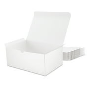PKGSMART 10 White Gift Boxes with Lids, Paper Gift Boxes Bulk for Wedding, 9.5x6.5x4 inches