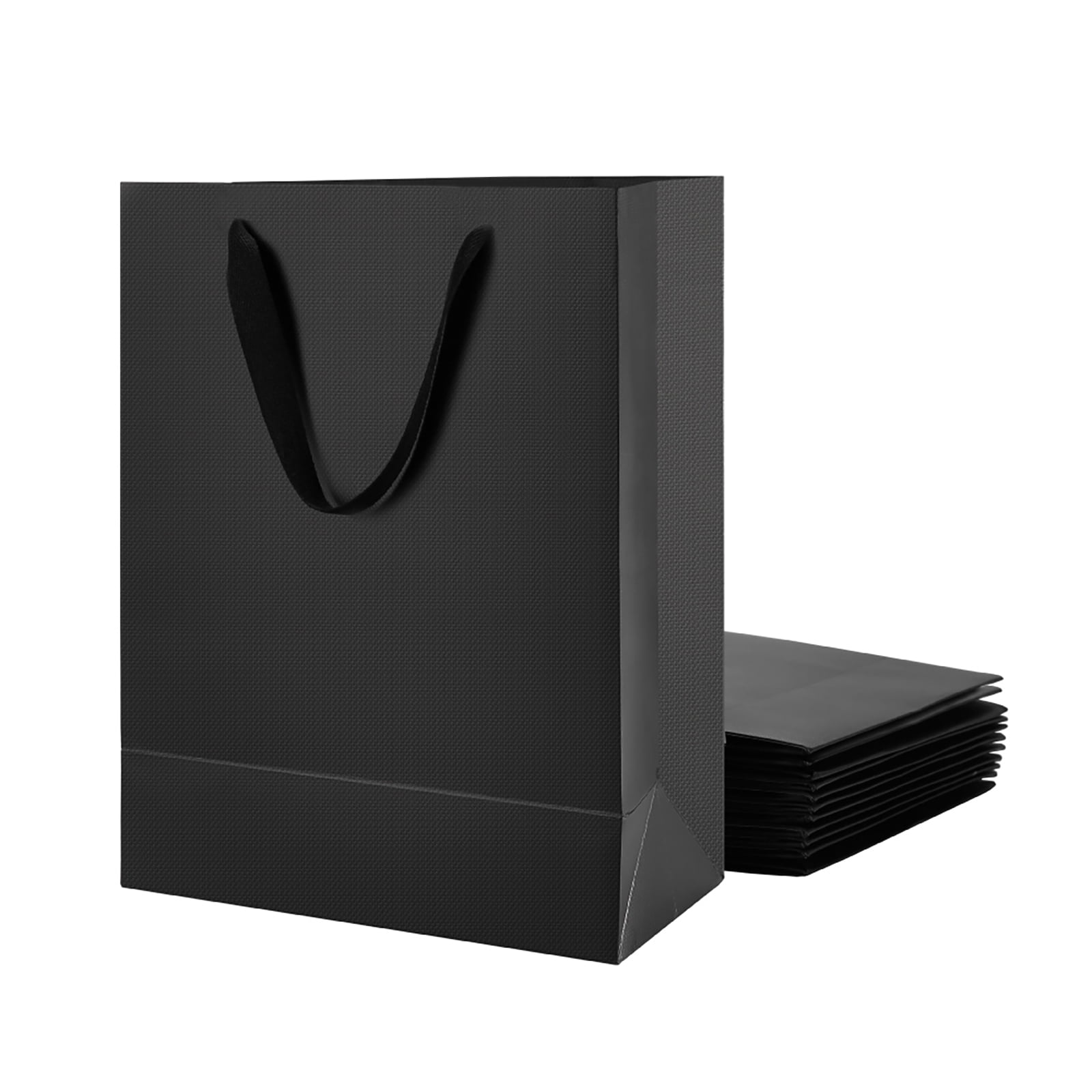 PKGSMART 12 Pack Gift Bags, Large Black Gift Bags with Handles for All