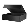 thumbnail image 1 of PKGSMART Black Gift Box, 13x9.7x3.4 inches, Large Magnetic Shirt Box with Lid, 1 of 7