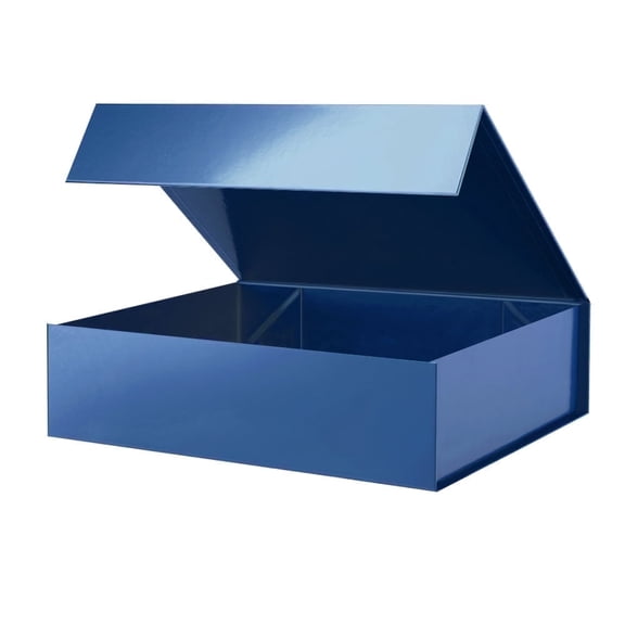 PKGSMART Blue Large Gift Box with Lid, 13x9.7x3.4 inches, Sturdy Shirt Box for Present