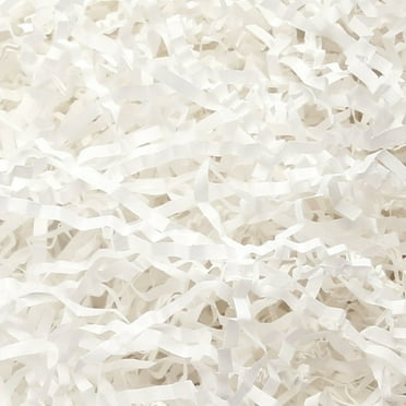 PKGSMART Crinkle Cut Paper Shred Filler for Fathers Day, 1/2lb(8oz), White Shredded Paper for Gift Wrapping