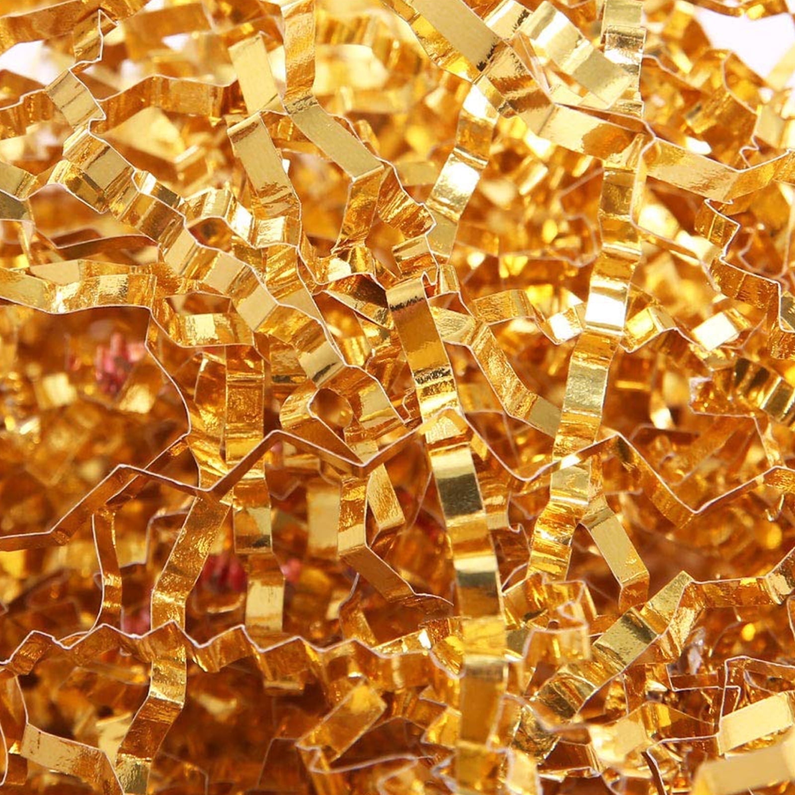 PKGSMART Crinkle Paper 1 lb(16oz), Basket Filler for Gift Wrapping, Gold Shredded Paper
