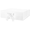 thumbnail image 1 of PKGSMART Extra Large Gift Box with Ribbon, White Gift Box with Magnetic Lid, 16.3x14.2x5 inches, 1 of 6