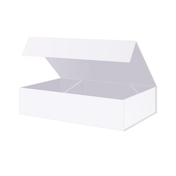 PKGSMART Extra Large Gift Box 17x11x4 inch, White Gift Box with Magnetic Closure Lid for Clothes, Sturdy Shirt Box (Matte)