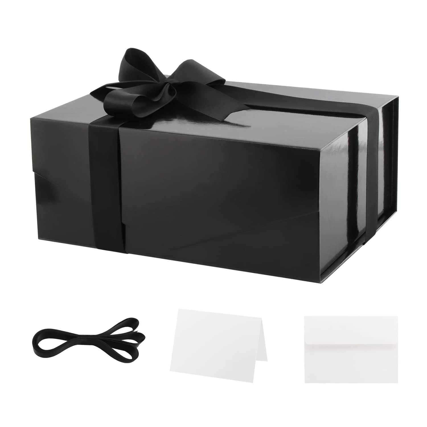 Giftilious Black Gift Boxes with Lids for Presents 13x10x5 Large Gift  Boxes, Valentines Gift Boxes, Sturdy Gift Boxes with Ribbon for Valentines