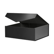 PKGSMART Gift Box, Large Black Magnetic Gift Box with Lid for Birthday, 11.5x8.1x3.8 inches