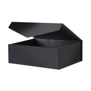 PKGSMART Gift Box, Large Magnetic Black Gift Box with Lid for All Occasions, 13.5x9x4.1 inches