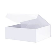PKGSMART Gift Box, Large White Magnetic Gift Box with Lid for Wedding, 11.5x8.1x3.8 inches