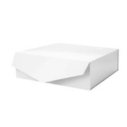 PKGSMART Gift Box, Large White Magnetic Gift Box with Lid for Wedding, 13.5x9x4.1 inches