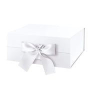 PKGSMART Gift Box with Ribbon for Mothers Day, 9x6.5x3.8 inch, White Gift Box with Magnetic Lid for Mother's Day,