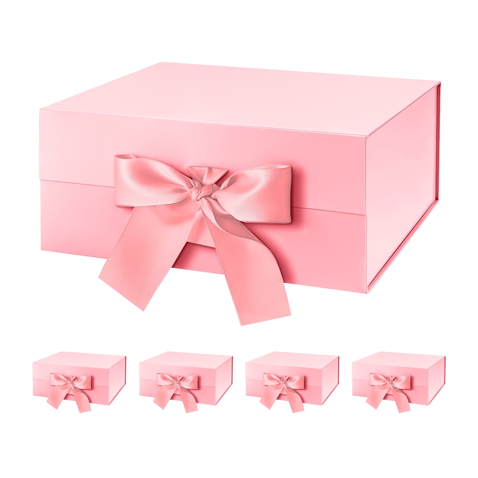 pkgsmart-gift-boxes-with-ribbons-5-pink-gift-boxes-with-magnetic-lids