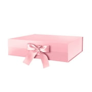 PKGSMART Large Gift Box with Ribbon, Pink Gift Box with Magnetic Lid for Mother's Day, 13.5x9x4.1 inches