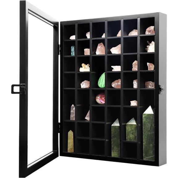 PKHROR Rock Display Case Large Black(18*14 in)