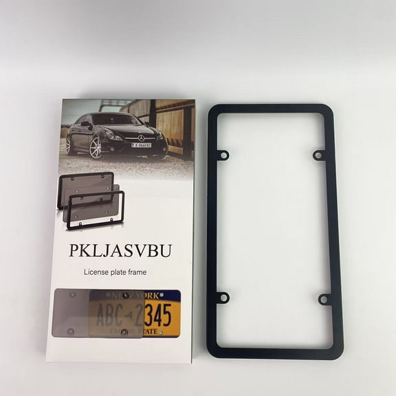 PKLJASVBU License plate frame,Rust-Proof Car License Plates Shields Holder -with Screw Caps - Clear License Plate Protector for US Standard Cars