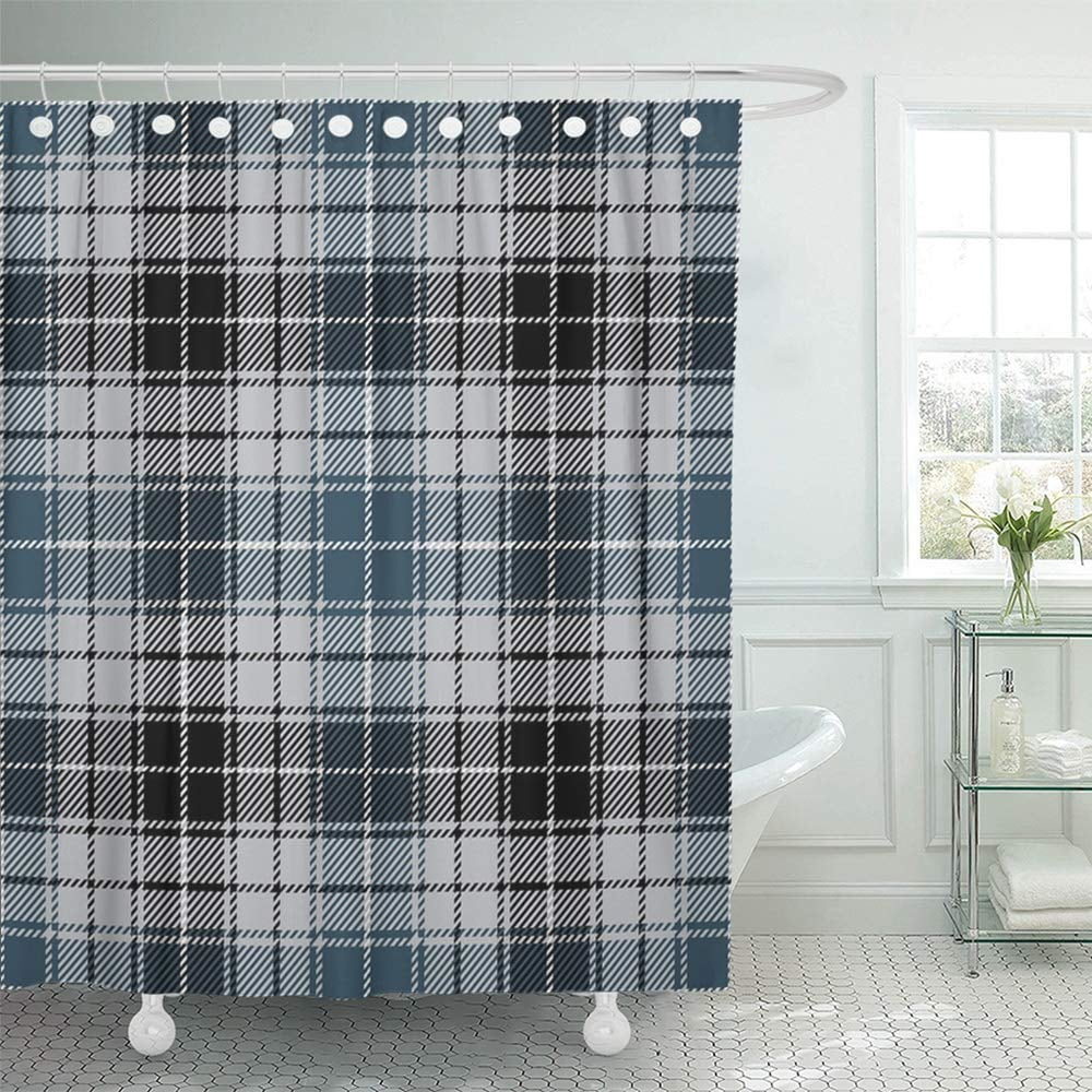 Scott Black & White Ancient Tartan Shower Curtain