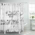 thumbnail image 1 of PKNMT Abstract Grunge Collage of Number and Typo Monochrome in Black Grey and White Colors Bathroom Shower Curtain 66x72 inch, 1 of 1