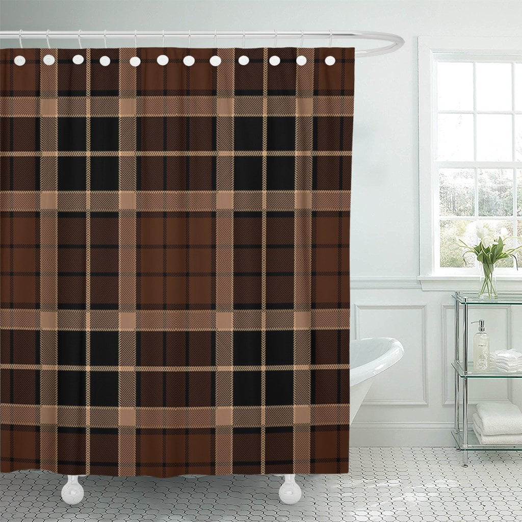 PKNMT Abstract Tartan Plaid Brown Pattern Black British Checkered Clan ...