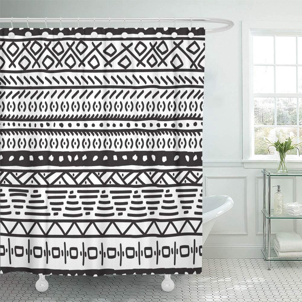 PKNMT African Ethnic Pattern Black and White Abstract American Aztec ...