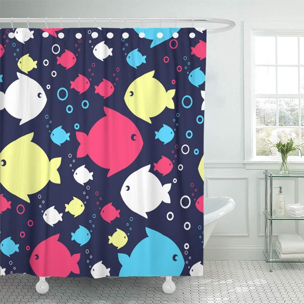 PKNMT Aqua Sea Pattern with Fish Marine Life Collection Baby Beach Boy ...