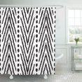 thumbnail image 1 of PKNMT Aztec Abstract in The Ethnic Black and White Ikat Polyester Shower Curtain 60x72 inches, 1 of 1