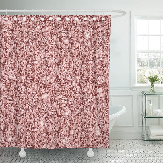 PKNMT Beautiful Festive Gold Rose The Wedding Birthday Valentine Day Shower Curtain 60x72 inches
