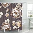 thumbnail image 1 of PKNMT Beautiful with Gold Peony and Cherry Flowers and Leaves on Dark Beauty Blooming Bud Waterproof Bathroom Shower Curtains Set 66x72 inch, 1 of 1