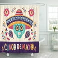 thumbnail image 1 of PKNMT Beautiful with for Mexican Holiday May Cinco De Mayo with Traditional Symbols Bathroom Shower Curtains 60x72 inch, 1 of 1