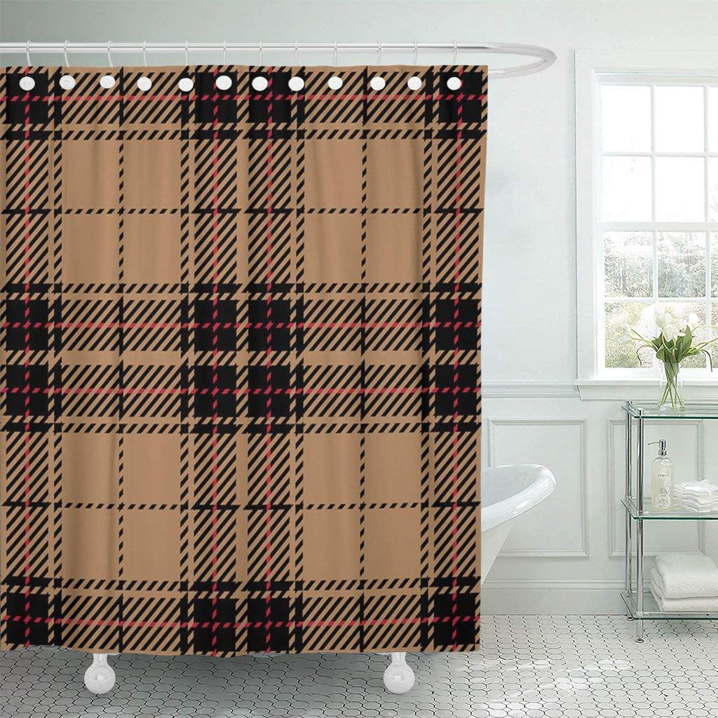 Menzies Black & White Ancient Tartan Shower Curtain main image 1