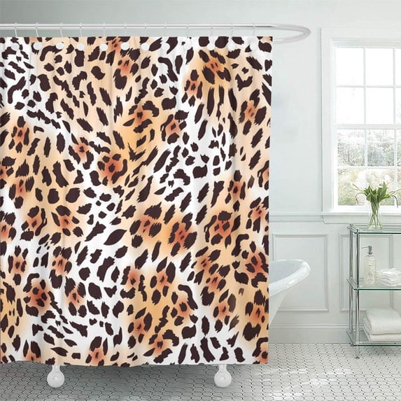 PKNMT Beige Animal Leopard Brown Skin Jaguar Natural Tiger Tileable Abstract Bathroom Shower Curtains 60x72 inch