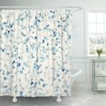 thumbnail image 1 of PKNMT Beige Washed Abstract Watercolor Marble Blue Chaotic Creative Distressed Drawing Ink Bathroom Shower Curtain 66x72 inch, 1 of 1