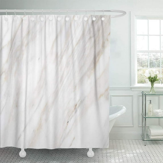 PKNMT Blue Abstract White Marble Pattern Natural High Resolution Gray Antique Architecture Bathroom Shower Curtain 66x72 inch