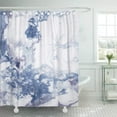 thumbnail image 1 of PKNMT Blue Marble Creative Abstract Hand Acrylic Painting on Canvas Modern Contemporary Bathroom Shower Curtain 66x72 inch, 1 of 1