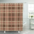 thumbnail image 1 of PKNMT Brown English Plaid Pattern Red Abstract Britain Fiber Geometric Irish Line Bathroom Shower Curtains 60x72 inch, 1 of 1