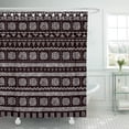 thumbnail image 1 of PKNMT Brown Mud Black and White Striped Traditional African Mudcloth Shower Curtain 60x72 inches, 1 of 1