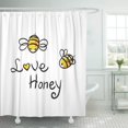 thumbnail image 1 of PKNMT Cartoon Honey and Bee Baby Bumblebee Honeybee Insect Animal Polyester Shower Curtain 60x72 inches, 1 of 1