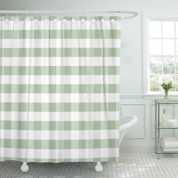 PKNMT Cell Gingham Volume Strips of The Two Shades Color Polyester Shower Curtain 60x72 inches